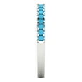 thumbnail image 4 of 0.285 ctw Wedding Band for Women - 18K White Gold Simulated Turquoise Stackable Eternity Ring, 4 of 6