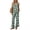 Green White Flower, variant on Anygrew Women's 2 Piece Lounge Sets Sleeveless Ruffle Hem Top and Wide Leg Pants with Pockets Casual Sweatsuit Outfits