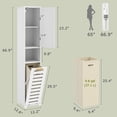 thumbnail image 2 of VECELO 66.9" Tall Bathroom Cabinet with Tilt-Out Laundry Basket, Mirror and Handles, Cabinet with Multiple Adjustable Shelves for Bathroom, Living Room or Kitchen, 2 of 15