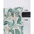 thumbnail image 6 of Teal Paisley Floral Tier Curtains 45 Inch Length,Sheer Curtains for Bedroom Living Room Window Boho Ethnic Tribe Traditional Rod Pocket Drapes Kitchen Curtains Small Half Window 27.5"x45" 2 Panels, 6 of 7