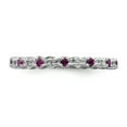thumbnail image 4 of Sterling Silver Rhod. Garnet & Diamond Ring, 4 of 5
