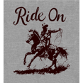 thumbnail image 2 of Cowboy "Ride On" Women's Heather Gray Crew Neck Short Sleeve Top-Medium, 2 of 3