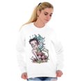 thumbnail image 4 of Betty Boop Cartoon Mushroom Pixie Women Crewneck Sweatshirt Brisco Brands S, 4 of 5