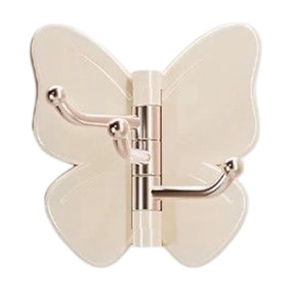 Swivel Hook, Butterfly Design Triple Hanging Arm Wall Mounted Holder Heavy Duty Multi Purpose Organizer for Coats Bags Towels Keys 6.6 to 11 Lbs Capacity Tool White