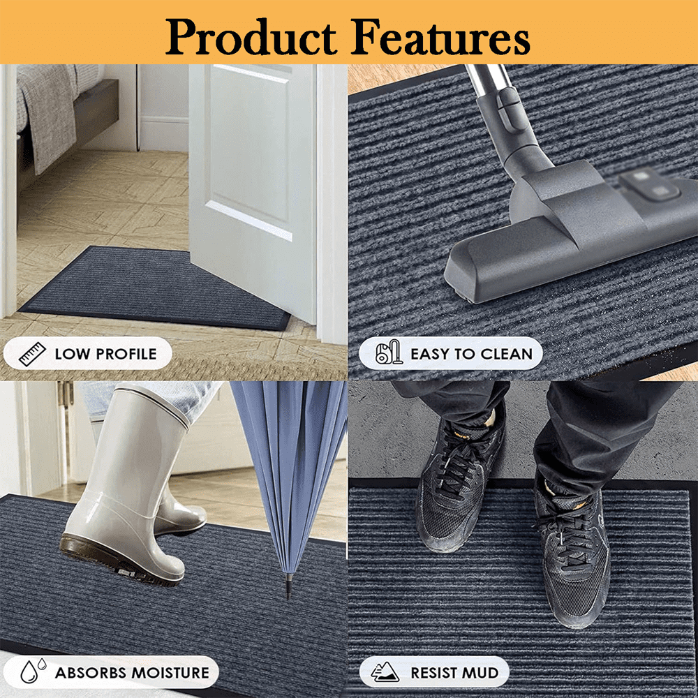 OVYEOFR Outdoor Mat, 32"x48" Indoor Doormat Non Slip, Soft and Absorbent Front Door Mat, Dirt Trapper Low Profile Entrance Mat, Entryway Rug, Floor Mat