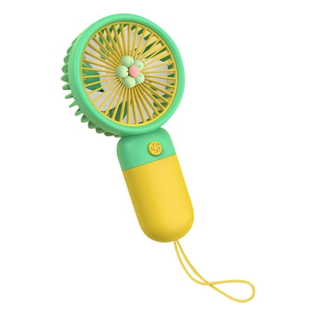 

yongmandr Electric Mini Fan Cartoon Fruit Small Fans USB Rechargeable Handheld Battery Powered Portable Fans Personal Cooling Fan That Blows Cold Air (Yellow)