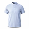 thumbnail image 4 of Mens Knit Henley Pullover Shirts Short Sleeve Ribbed Textured Shirt Casual Vacation Beach Shirts Light Blue, 4 of 6