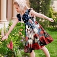 thumbnail image 6 of Edvintorg Girls Fly Sleeve Dresses 4Th Of July Crew Neck Party Dress Birthday Causal Princess A Line Dress Size 5-14, 6 of 8