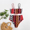thumbnail image 4 of WREESH Bikini de Style Rétro Sans Dos de Style Ethnique pour Femmes, Réglable en Fendue, 4 of 9