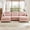Pink, variant on HUTWIFE 140" L-Shape Solid Print Chenille Modular and Deep Seat Sectional Sofas with Movable Ottoman, Green
