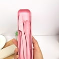 thumbnail image 3 of Transemion 4pcs/set Easy To Clean Dinnerware Set Lightweight And Portable Made Healthy ForWheat Forstraw More pink, 3 of 6