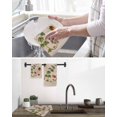 thumbnail image 5 of Ladybugs Eucalyptus Kitchen Dish Towels for Drying Dishes Set of 2, Spring Botanical Leaves Retro Waffle Weave Microfiber Hand Tea Bathroom Towels Quick Dry & Absorbent Towel 12x12, 5 of 7