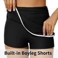 thumbnail image 3 of Charmo Womens Swim Skirt with Built-in Shorts V Slit Sporty Swimsuit Bottom, 3 of 8