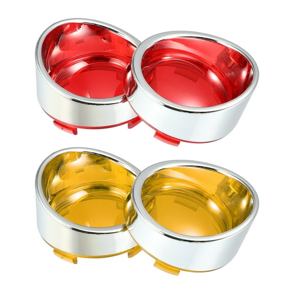 4pcs Amber Red Motorcycle Turn Signal Light Lens Cover with Silver Tone Visors for Harley Dyna Street Glide Softail