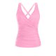 thumbnail image 3 of Trajes de Baño de Bikini de Mujer sin Mangas Sólido Empujado Acolchado de Baño Superior, Cuello en V Profundo Envoltura de Textura, Poliéster Spandex, 3 of 5