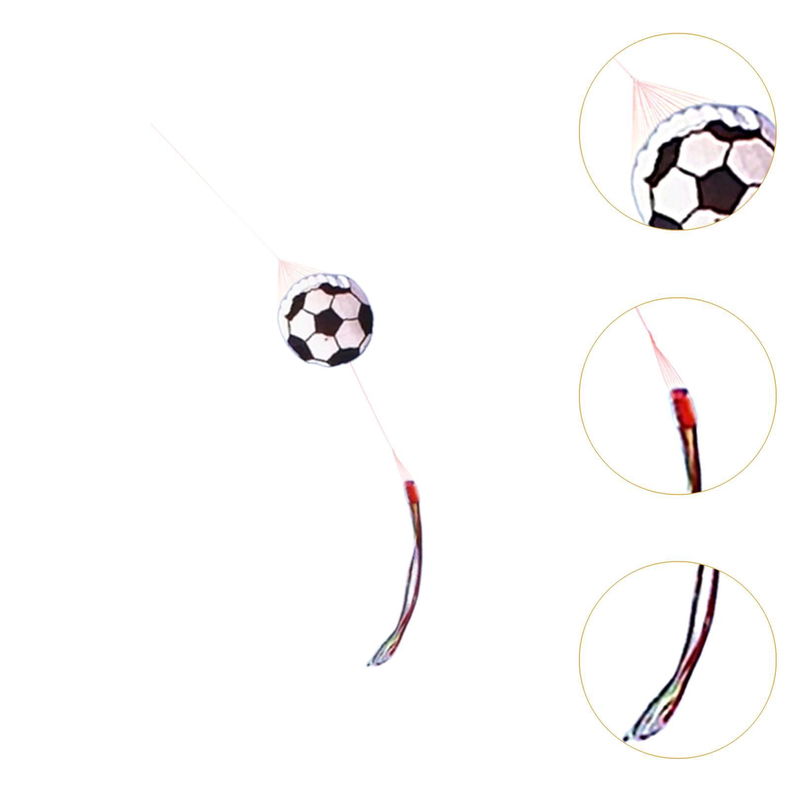 funtasica Football Ball Kite Large Size Easy Control with 100 M Line Leisure Sports Flying Toy for Park Trips Backyard Garden Beginners White