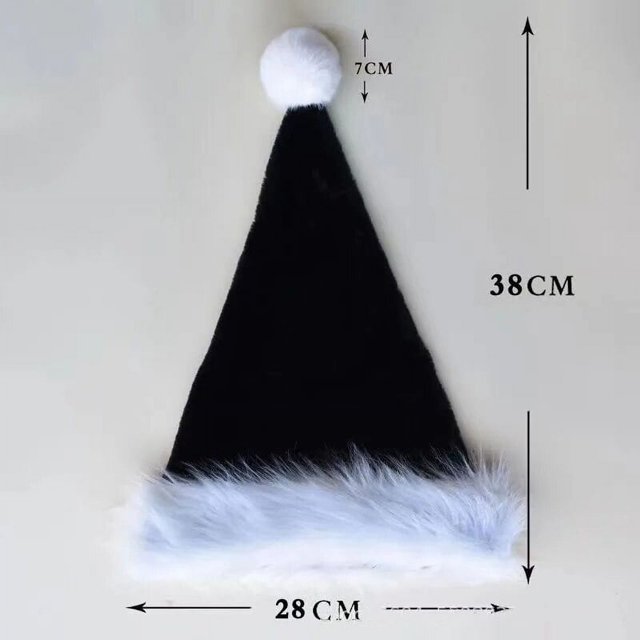 Sombreros de Navidad de felpa para adultos y niños, gorro de Papá Noel rojo, azul, verde, negro, decoración de Feliz Navidad, Feliz Año Nuevo, 2024