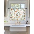 thumbnail image 3 of Sheer Curtains 54 Inch Length, Yellow Spring Floral Semi Sheer Curtains Light Filtering Window Treatment, Flowers Leaves Elegant Pastoral Privacy Voile Drapes for Living Room Bedroom 52x54 Inch, 3 of 7