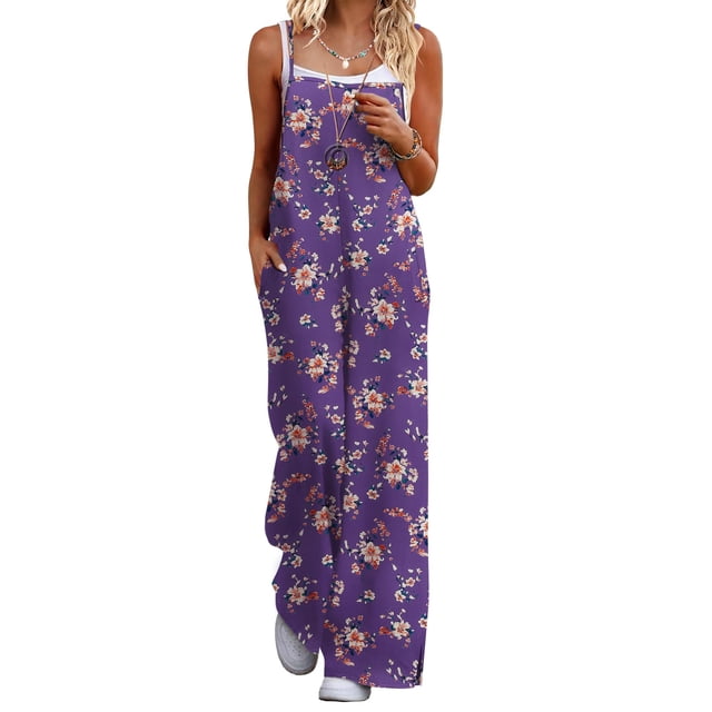 Mono Ekouaer para mujer, estilo bohemio, con pernera ancha y bolsillos, estilo bohemio