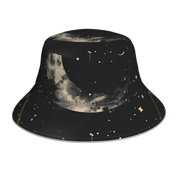 Balery Abstract Starry Sky Moon Sun Hats for Men Women Bucket Hat UPF 50  Buckey Hat Boonie Hat Foldable UV Protection Hiking Beach Fishing Summer