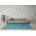 thumbnail image 3 of Ahgly Company Indoor Round Oriental Light Blue Industrial Area Rugs, 4' Round, 3 of 4