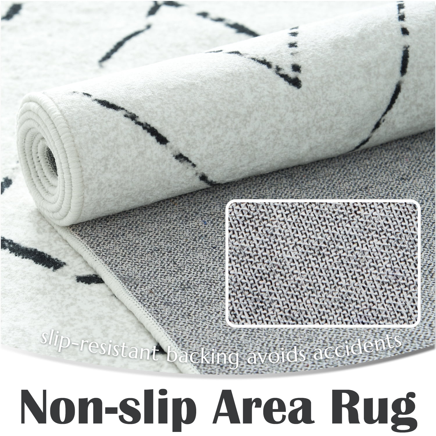 RUGKING Modern Runner Rug 2x6 Boho Washable Rug Hallway Runner off-white Non Slip Carpet for Bedroom Kitchen