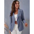 thumbnail image 4 of Cárdigan de Larga de Color Liso para Mujer, Chaqueta Informal de Larga con Abertura Frontal. Gris Azulado L, 4 of 8
