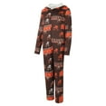 thumbnail image 2 of Women's Concepts Sport Brown Cleveland Browns Throwback Roadway Allover Print Microfleece Full-Zip Union Suit, 2 of 3
