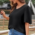 thumbnail image 4 of Lovzfmll Womens Summer Tops! Women T-Shirt Summer Casual Short Sleeve Loose Tee Tops Black L, 4 of 9