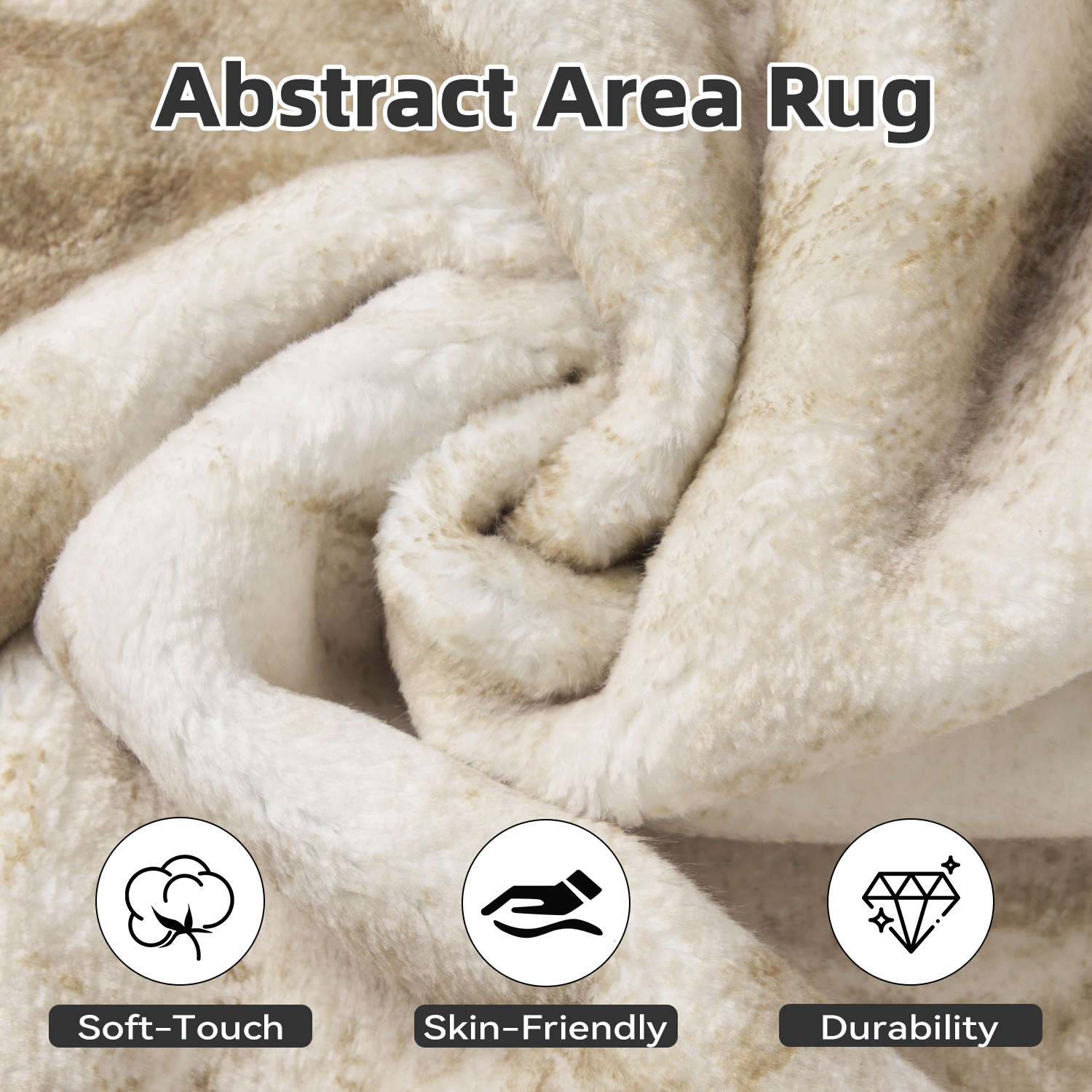 SIXHOME 8'x10' Area Rugs for Living Room Marble Swirl Abstract Rug Ultra Soft Washable Rugs for Bedroom Anti Slip Durable Carpet Home Decor for Dining Room Beige