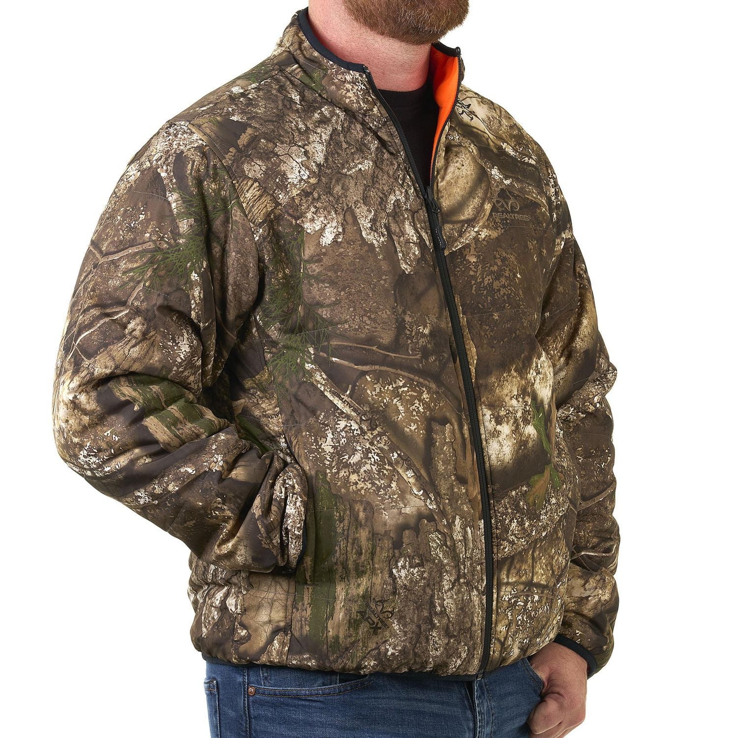 Realtree APX Men's Reversible Hunting Jacket - Blaze Orange