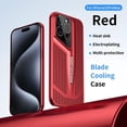 thumbnail image 1 of Blade Cooling Hollow Heat Dissipation Phone Cases For iPhone 15 14 13 12 16 Pro Max Plus Case Lens Protection Ultra Thin Cover Red For iPhone 15 Plus, 1 of 6