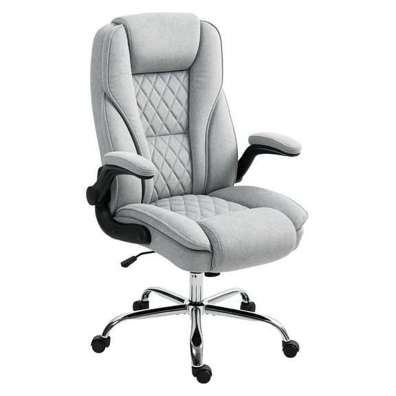 SAZYY Executive Office Chair, Ergonomic Desk Chair with Adjustable Armrest, High Back Fabric Computer Chair for Home Office Support, Gray