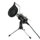 thumbnail image 5 of Micrófono de estudio profesional Micrófono de teléfono Micrófono de computadora Estéreo a prueba de viento Negro para grabación de voz, 5 of 7