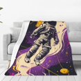 thumbnail image 1 of Balery Astronaut Floating purple Space Manta de Felpa Suave y Acogedora – Cobija de Franela Aterciopelada para Cama, Lavable y Cálida para Sofá, Mascotas, Transpirable-50"x40", 1 of 7