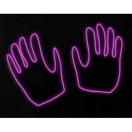 Glowman Glow Adult Costume Gloves Pink One Size