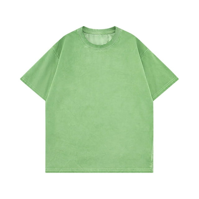 Cinvoph T-Shirts for Men Casual Summer Relaxed Cotton Solid Color Tees Crewneck Short Sleeve Tops