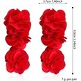thumbnail image 4 of 3 Layers Fabric Flower Earrings Elegant Handmade Bohemian Style Jewelry for Women Soft Fabric Floral Earrings, 4 of 10