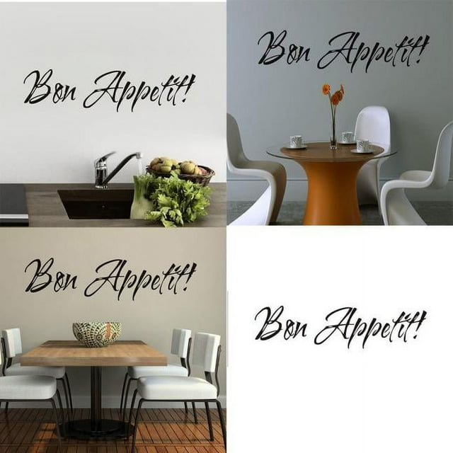 JJKBVCLO Room Quote Stickers Art Wall Vinyl Appetit Bon 1PC Kitchen Dinning Decals Home