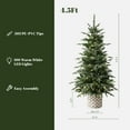 thumbnail image 2 of LuxenHome 4.5Ft Pre-Lit Green Slender Fir Potted Artificial Christmas Tree, 2 of 9