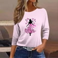 thumbnail image 5 of JTZGDY Breast Cancer Awareness Shirts for Women Plus Size Casual 3/4 Length Sleeve Crew Neck Tunic Tops Trendy 2025 Octorbor Pink Ribbon Print Graphic Oversized Tees Blouses Pink#13 XXL, 5 of 7