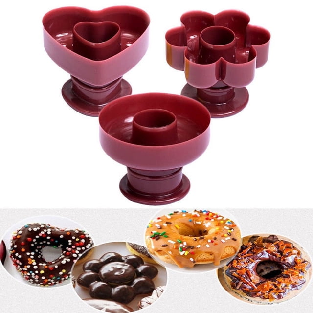 Molde para Rosquillas para Hornear y Repostería 4 Piezas Redondo Flor Amor Piña