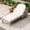 Gray + Acacia Wood, variant on LuckyNote Outdoor Chaise Lounge, Premium Acacia Wood Patio Recliner with 5-Position Adjustable Backrest, Arched Design, Thick Weather-Resistant Cushion for Poolside Backyard