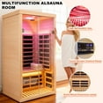 thumbnail image 4 of CTOSPOATO 1 Person Infrared Sauna for Home Deluxe Transparent Large Glass Hemlock Wood Low EMF FAR Infrared Sauna,1420 watts 7 Heating Panels Indoor Personal Saunas with Blue-Tooth,LCD Display, 4 of 8