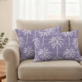 thumbnail image 2 of Lumbar Pillow Covers 12 x 20 Inches, Purple Palm Tree Waterproof Throw Pillow Cover Set of 2, Summer Botanical Tropical Tree Decorative Rectangle Cushion Covers for Patio/Tent/Couch/Garden, 2 of 9