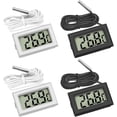 thumbnail image 1 of 4 Pcs Refrigerator Thermometer, Digital Lcd Thermometer With Waterproof Probe For Fridge Freezer Aquarium (set Of 2 Black And 2 White), 1 of 5