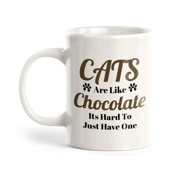 Cats Are Like Chocolate Its Hard To Just Have One 11oz Plastic Coffee Mug | Cute Funny Cups