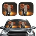 thumbnail image 2 of Xecao Elephant Sunset in Kenya for Foldable Car Sun Shades (2-Pack) offer sun protection with an easy-fold design for convenient windshield shading., 2 of 7