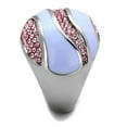 thumbnail image 4 of High polished (no plating) Stainless Steel Ring with Top Grade Crystal in Light Rose for Women Light Rose Stone Color Style TK1744 Size 5, 4 of 4