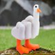 thumbnail image 2 of SSRGV Middle Finger Duck Decoration Funny Little Duck Resin Figurine Ornament Decor Resin Craft Decoration Sculpture Statue for Home Office Desktop Ho, 2 of 5